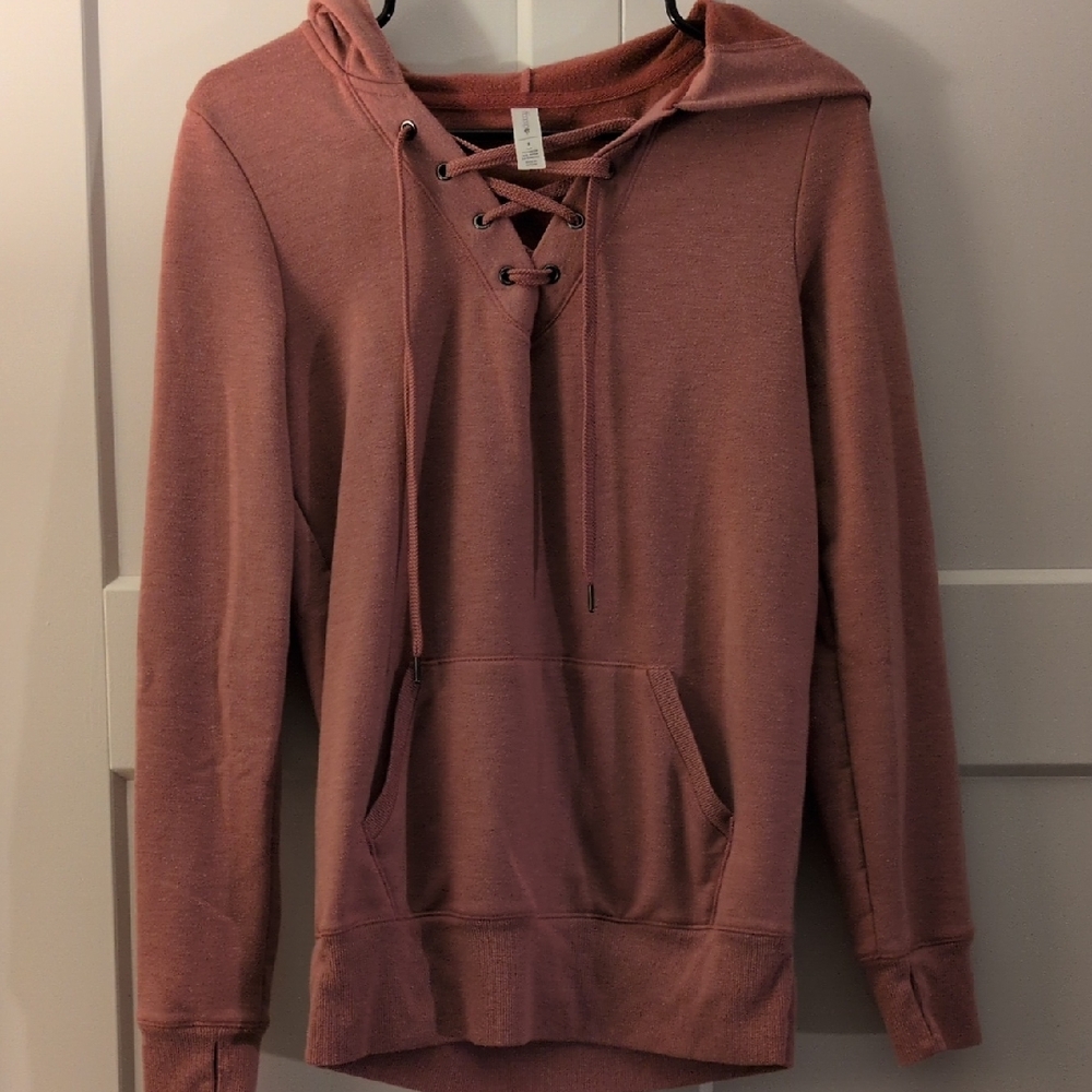 Ideology Women's Lace-Up Hoodie - Mauve